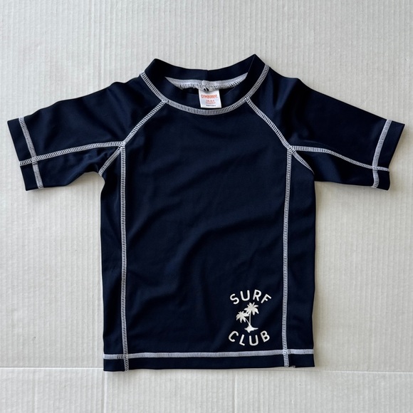 Gymboree Other - Gymboree Navy Rash Guard Swim Top with Surf Club Graphic